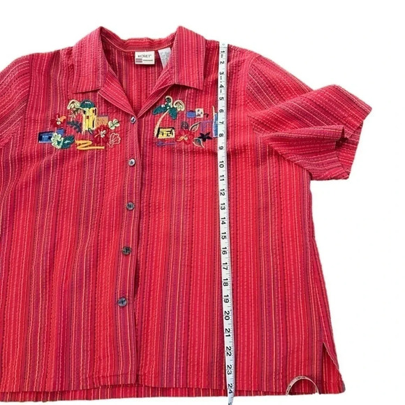 Vintage Koret Embroidered Button Down Top Size XL - Picture 3 of 5